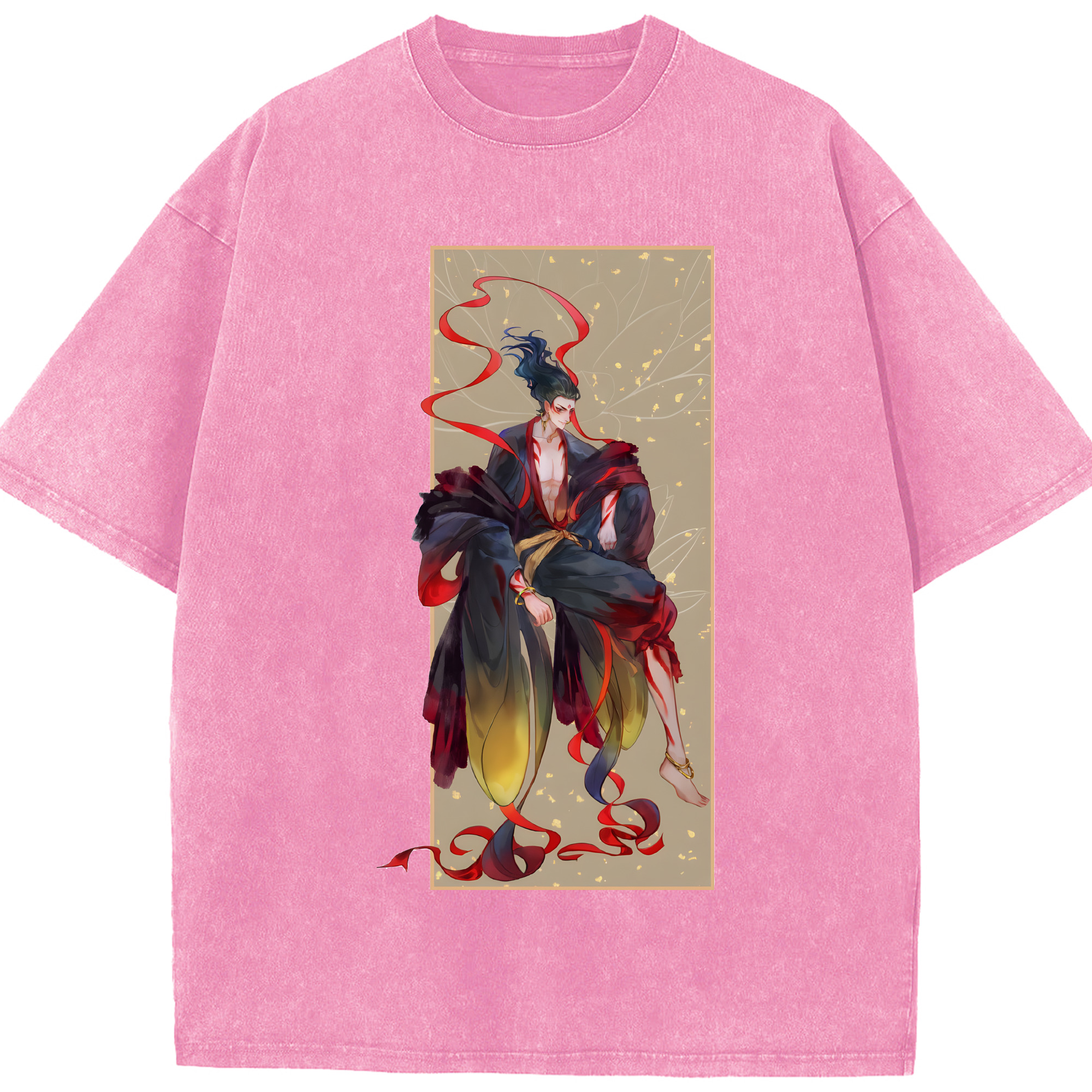 （画像用） Ne Zha 2 ナタ 魔童の大暴れ 綿100% ヴィンテージ風 半袖Tシャツ（フロントプリント）